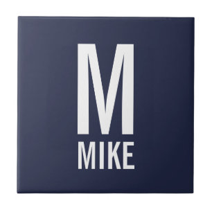 Moderne persoonlijke monogram en naam tegeltje