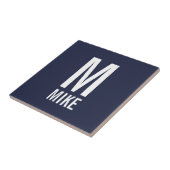 Moderne persoonlijke monogram en naam tegeltje (Zijkant)