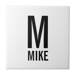 Moderne persoonlijke monogram en naam tegeltje
