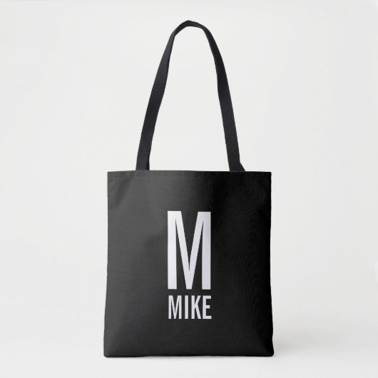 Moderne persoonlijke monogram en naam tote bag (Voorkant)