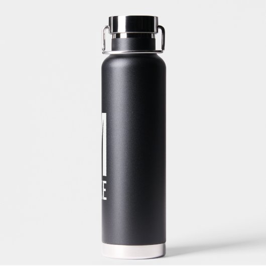 Moderne persoonlijke monogram en naam waterfles (Achterkant)