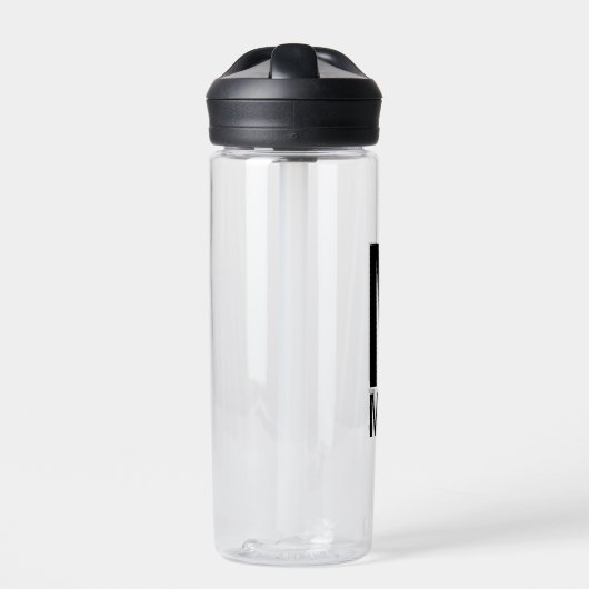 Moderne persoonlijke monogram en naam waterfles (Voorkant)
