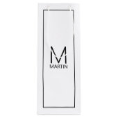 Moderne persoonlijke monogram en naam wijngaarden wijn cadeautas (Voorkant)