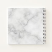 Moderne persoonlijke monogram en naam witte marmer notitieboek (Achterkant)