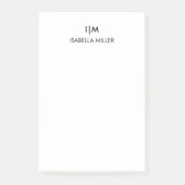 Moderne persoonlijke monogram naam post-it® notes (Voorkant)