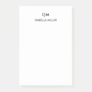 Moderne persoonlijke monogram naam post-it® notes