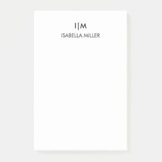 Moderne persoonlijke monogram naam post-it® notes