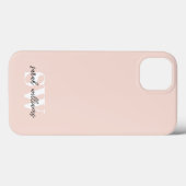 Moderne persoonlijke monogram naam Roze Case-Mate iPhone Case (Achterkant (horizontaal))