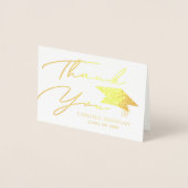 Moderne persoonlijke naam Afstuderen Foto bedankt Folie Kaarten (Voorkant)