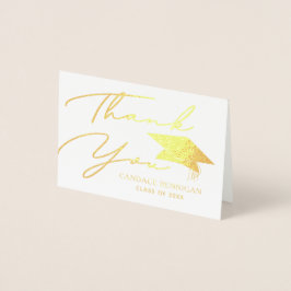 Moderne persoonlijke naam Afstuderen Foto bedankt Folie Kaarten