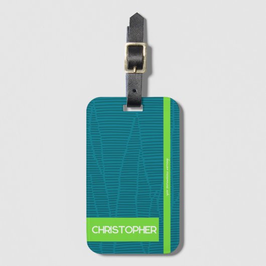 Moderne persoonlijke naam bagagelabel (Voorkant (verticaal))