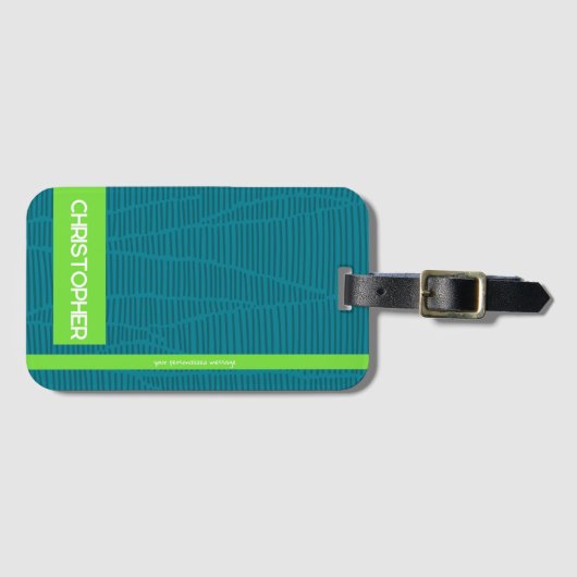 Moderne persoonlijke naam bagagelabel (Voorkant (horizontaal))