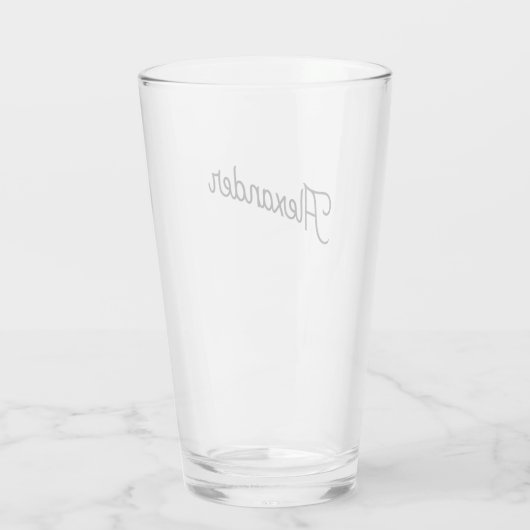 Moderne persoonlijke naam bier glas (Achterkant)