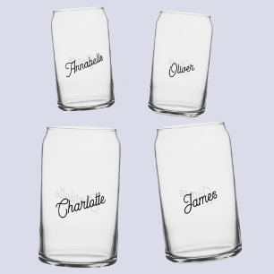 Moderne persoonlijke naam blikvorm glas