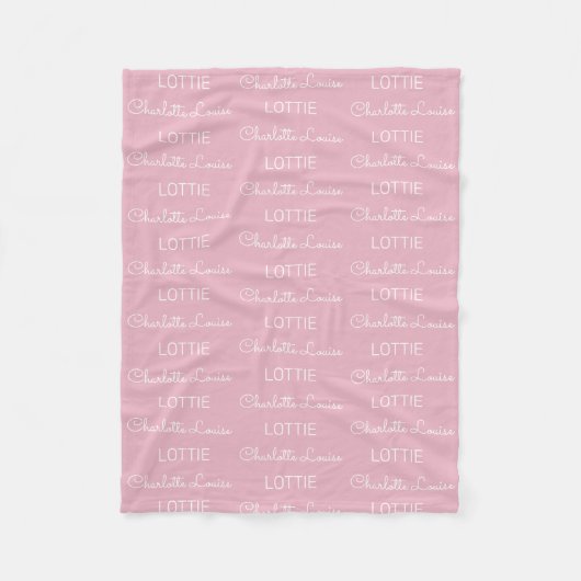 Moderne persoonlijke naam fleece Baby Blanket (Voorkant)