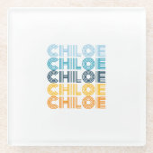 Moderne persoonlijke naam glazen onderzetter (Voorkant)