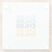 Moderne persoonlijke naam glazen onderzetter (Achterkant)