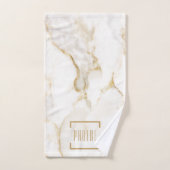Moderne persoonlijke naam Gold Effect Marble Bad Handdoek (Handdoek)