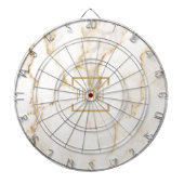 Moderne persoonlijke naam Gold Effect Marble Dartbord (Voorkant)