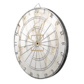 Moderne persoonlijke naam Gold Effect Marble Dartbord (Voorkant Rechts)