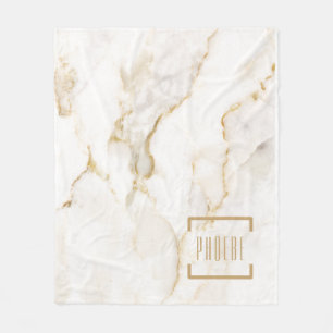 Moderne persoonlijke naam Gold Effect Marble Fleece Deken