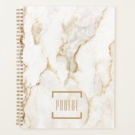 Moderne persoonlijke naam Gold Effect Marble Planner