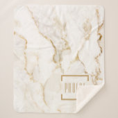 Moderne persoonlijke naam Gold Effect Marble Sherpa Deken (Voorkant)
