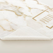 Moderne persoonlijke naam Gold Effect Marble Sherpa Deken (3/4)