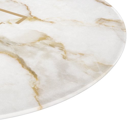 Moderne persoonlijke naam Gold Effect Marble Snijplank (Hoek)