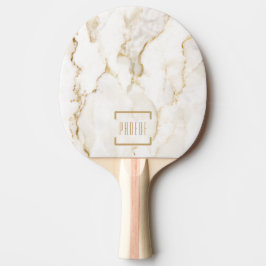Moderne persoonlijke naam Gold Effect Marble Tafeltennisbatje