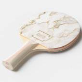 Moderne persoonlijke naam Gold Effect Marble Tafeltennisbatje (Voorkant Gekanteld)