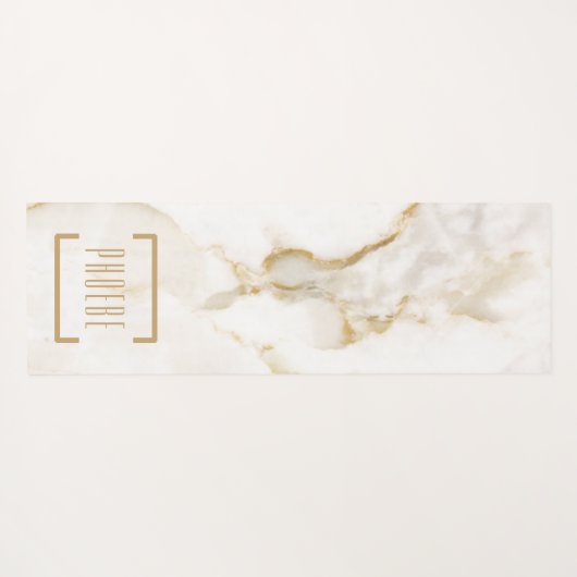 Moderne persoonlijke naam Gold Effect Marble Yogamat (Achterkant (horizontaal))
