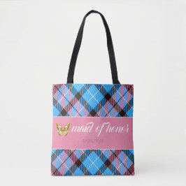 Moderne persoonlijke naam Tartan Weddenschap bruid Tote Bag