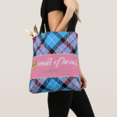 Moderne persoonlijke naam Tartan Weddenschap bruid Tote Bag (Dichtbij)
