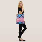 Moderne persoonlijke naam Tartan Weddenschap bruid Tote Bag (Op model)