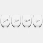 Moderne persoonlijke naam wijnglas zonder voet (Achterkant)