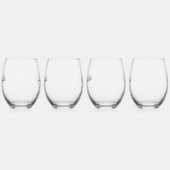 Moderne persoonlijke naam wijnglas zonder voet (Links)