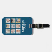 Moderne persoonlijke opa We houden van je 8-foto's Bagagelabel (Voorkant horizontaal)