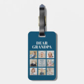 Moderne persoonlijke opa We houden van je 8-foto's Bagagelabel (Achterkant verticaal)