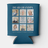 Moderne persoonlijke opa We houden van je 8-foto's Blikjeskoeler (Voorkant)