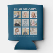 Moderne persoonlijke opa We houden van je 8-foto's Blikjeskoeler (Achterkant)