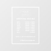 Moderne persoonlijke openinguren voor zakelijke Lo Raamsticker (Vel)