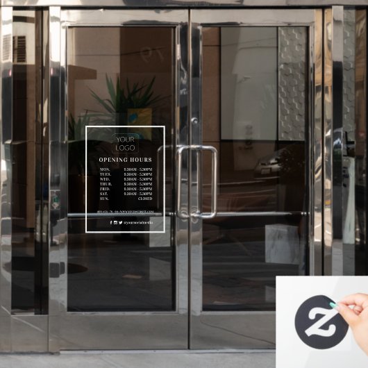 Moderne persoonlijke openinguren voor zakelijke Lo Raamsticker (Kantoordeur)