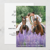 Moderne persoonlijke paardenfoto's met speciale pa save the date (Voorkant / Achterkant)