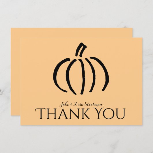 Moderne Persoonlijke Pompoen Bedankbriefjes Notitiekaartje (Voorkant / Achterkant)