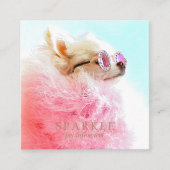 Moderne persoonlijke QR-code voor dubbelfoto's Vierkante Visitekaartje (Voorkant)