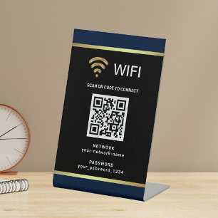 Moderne persoonlijke QR-code WiFi-netwerkwachtwoor Reclamebord Met Voetstuk