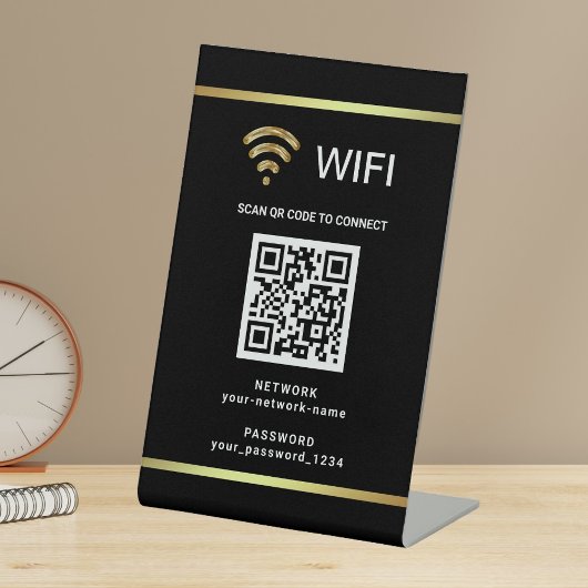 Moderne persoonlijke QR-code WiFi-netwerkwachtwoor Reclamebord Met Voetstuk