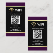 Moderne persoonlijke QR-code WiFi-netwerkwachtwoor Visitekaartje (Voorkant / Achterkant)