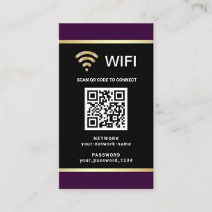Moderne persoonlijke QR-code WiFi-netwerkwachtwoor Visitekaartje